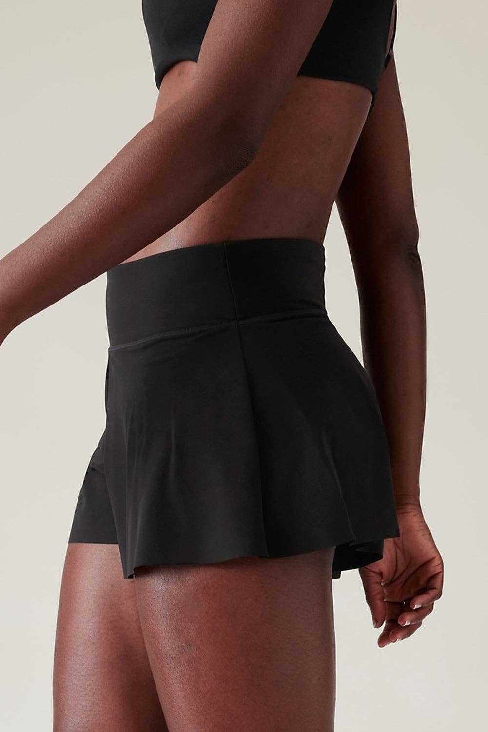 Solid High Waist Swim Bottom: Black / XL