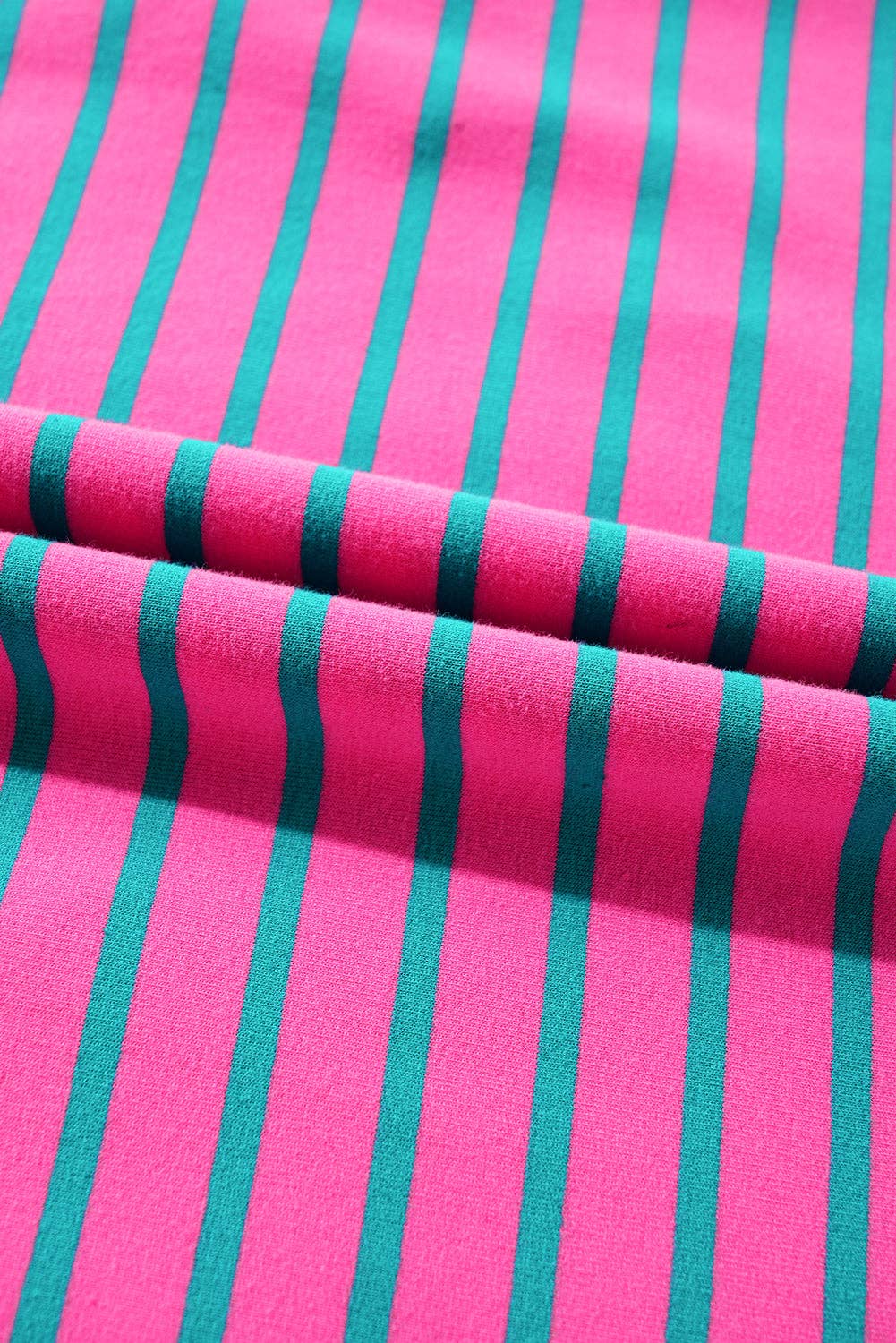 Stripe Collared V-Neck T-Shirt Dress: Pink Stripe / XL
