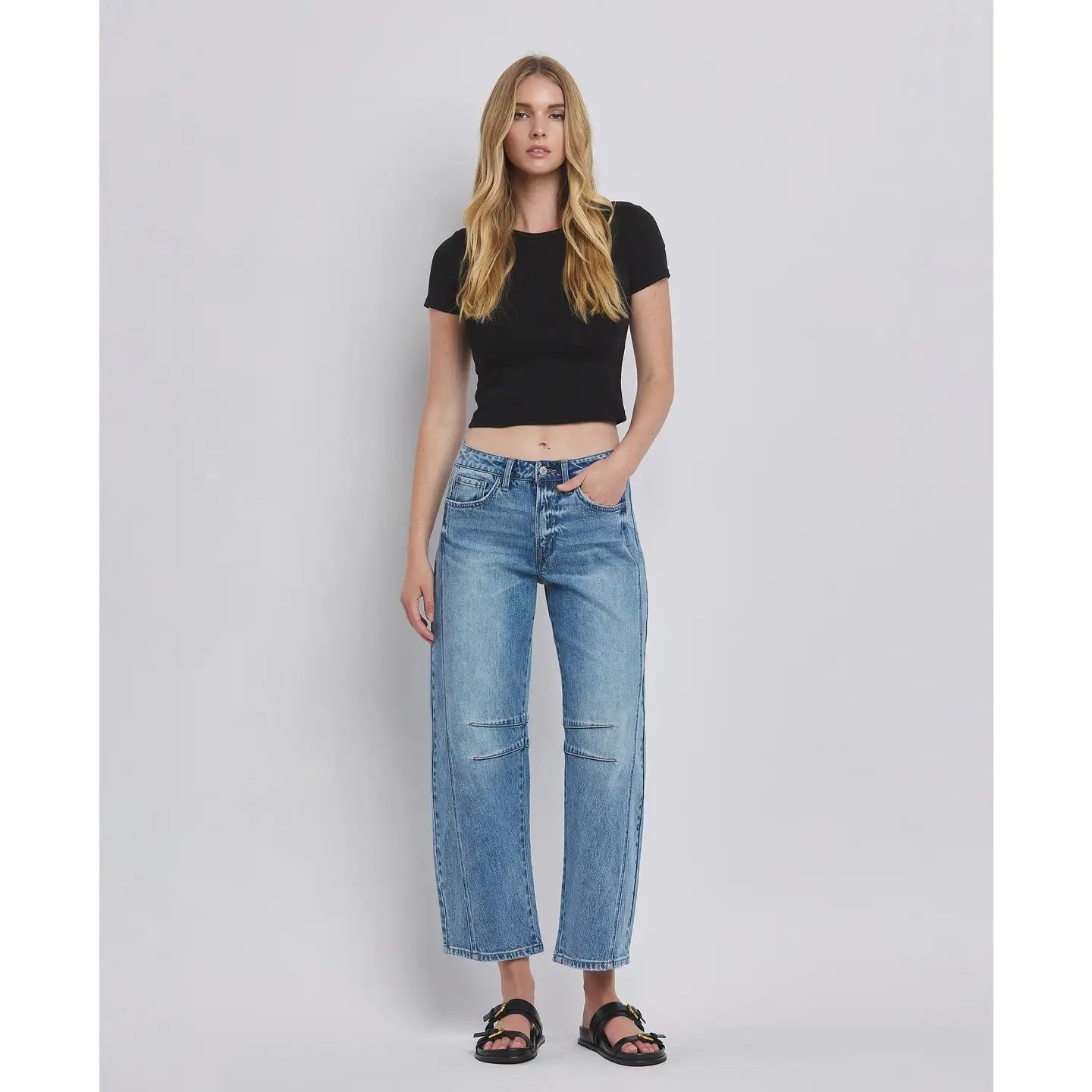 HIgh Rise Barrel Leg Jeans