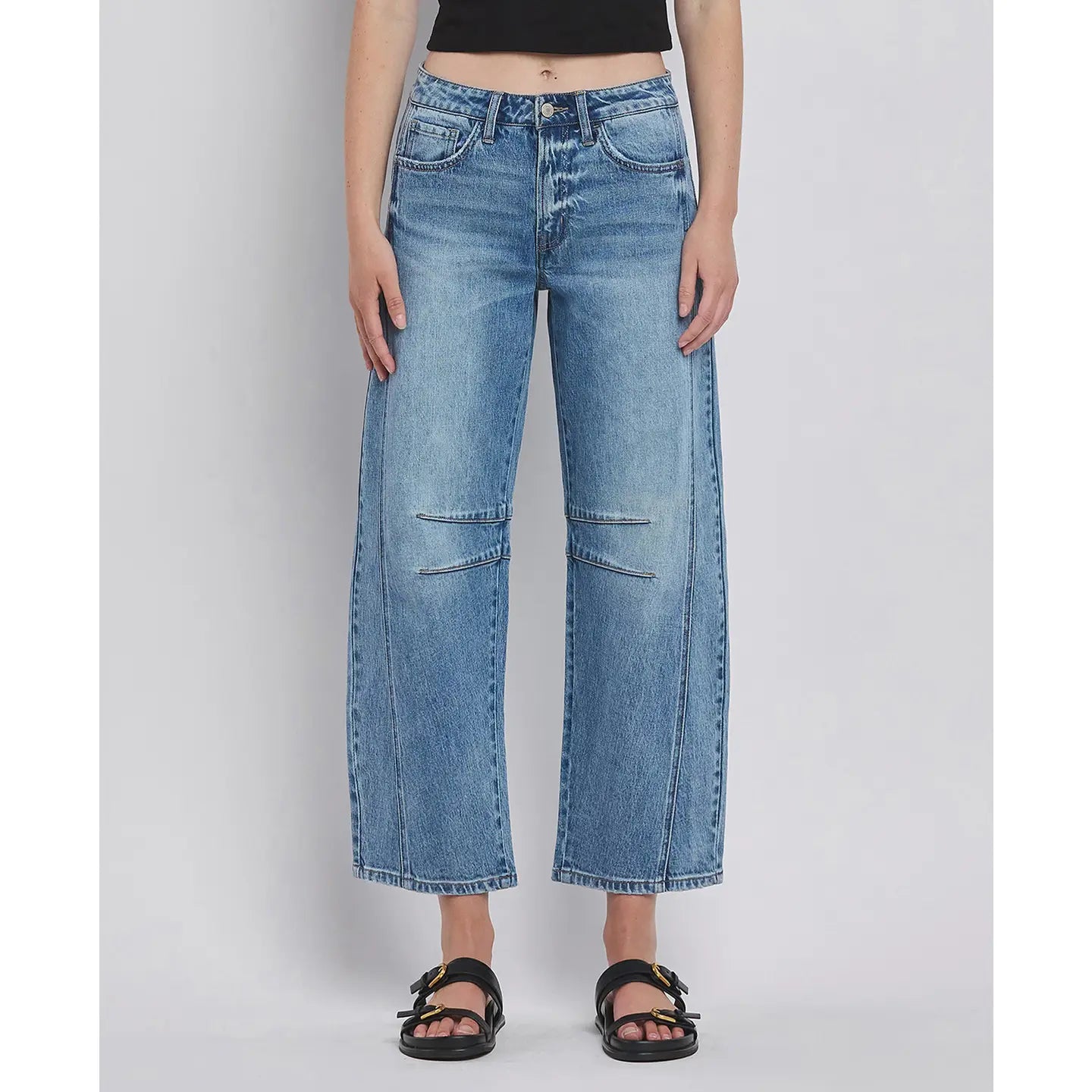 HIgh Rise Barrel Leg Jeans